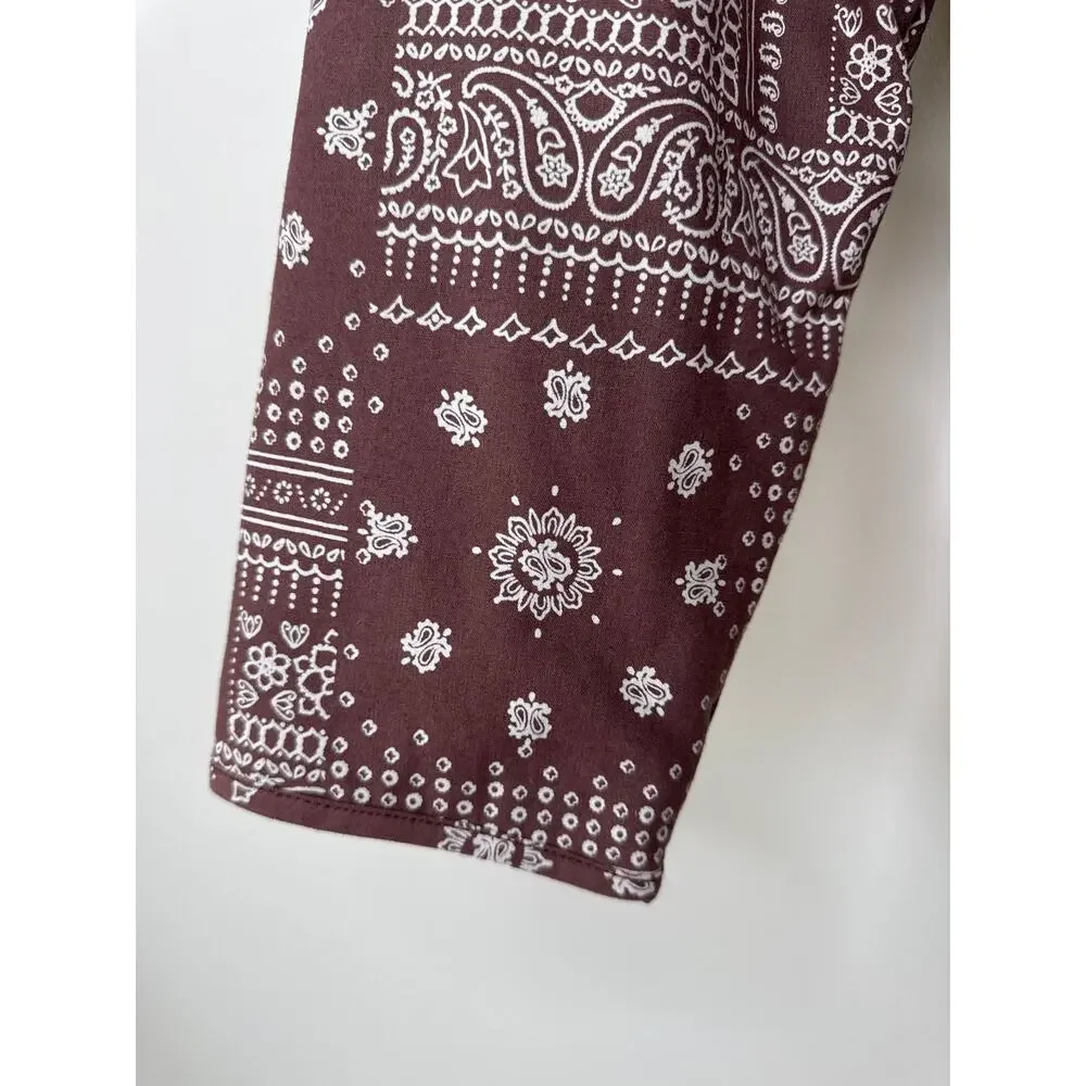 KAVU Women's Floral & Paisley Bandana Print Delmont Jacket Brown Medium - Picture 6 of 10